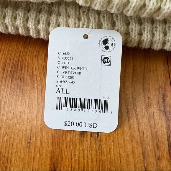 Free People Movement Winter White Cool Down Beanie acrylic hat warm soft cream - Picture 10 of 10